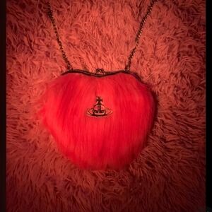 Vivienne Westwood Pink Furry Heart Bag Stand